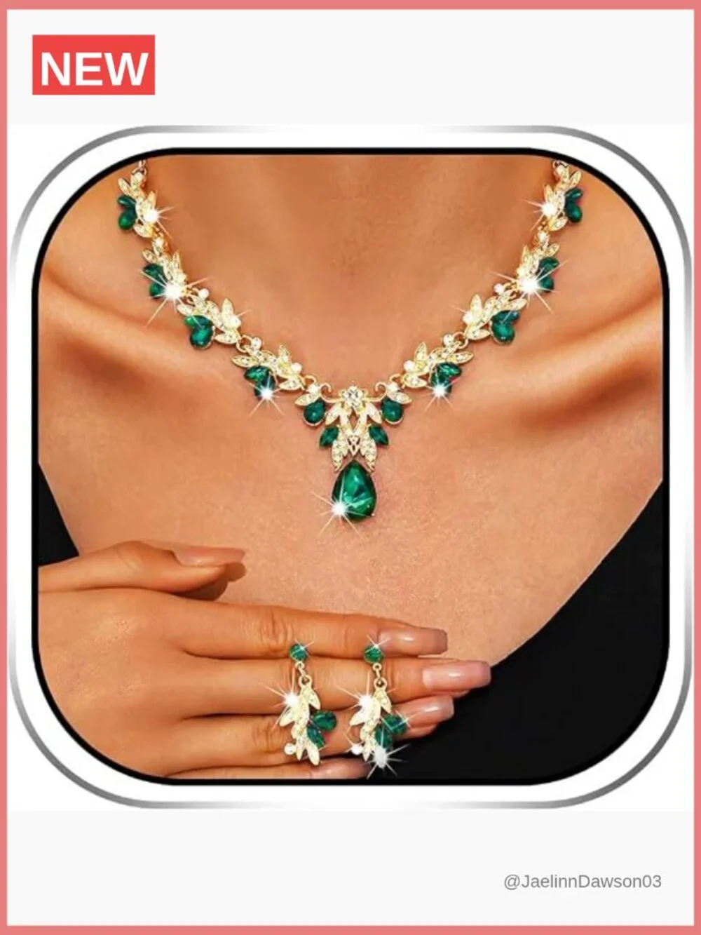 Bridal Rhinestone Jewelry Set Necklace Earrings Set Women Wedding Prom Party